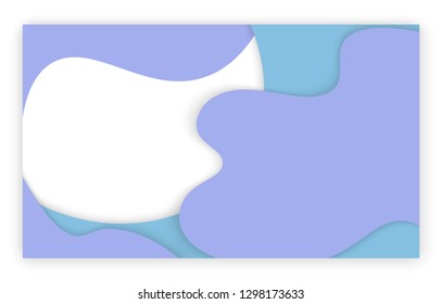 Design of web page vector, business banner abstraction. Background white and blue color, abstract formless shapes, creative theme for site or presentation. 3D paper