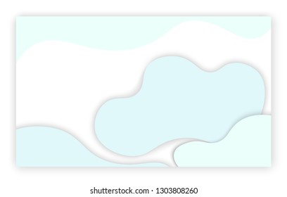 Design of web page vector, business banner abstraction. Background white and blue color, abstract formless shapes, creative theme for site or presentation. 3D paper