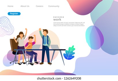 Design web templates for teamwork concept, business strategy, analytics and idea. Modern vector illustration concepts for website design ui/ux and business presentation - Vector illustration