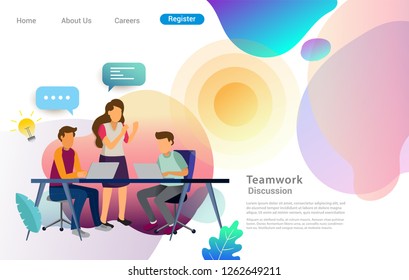 Design web templates for teamwork concept, business strategy, analytics and idea. Modern vector illustration concepts for website design ui/ux and business presentation - Vector illustration