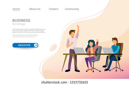Design web templates for teamwork concept, business strategy, analytics and idea. Modern vector illustration concepts for website design ui/ux and business presentation. Vector illustration