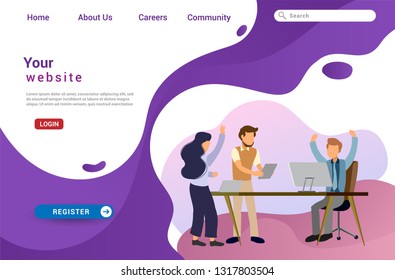 Design web templates for teamwork concept, business strategy, analytics and idea. Modern vector illustration concepts for website design ui/ux and business presentation. Vector illustration