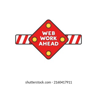 Design of web work ahead sign