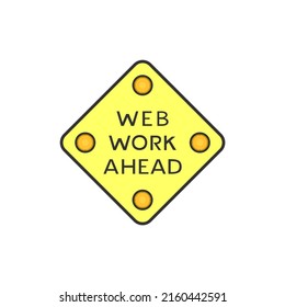 Design of web work ahead sign