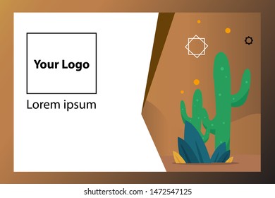design for web,deserts and cactus trees