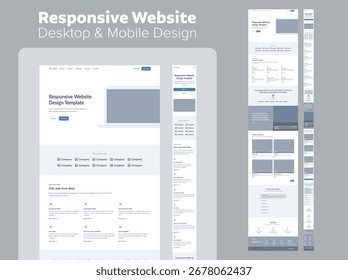Design website desktop and mobile layout quickly with this ready-to-use UI UX wireframe template. Save time, improve workflow, and focus on creative solutions for your clients.