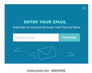 Design of the website form for email subscribe.