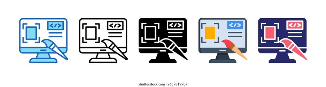 Icono de Sitio web de diseño Conjunto de estilos múltiples Colección.