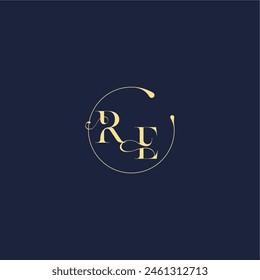 design for wedding RE circle monogram letter luxury gold