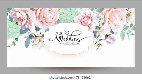 Diseño de la invitación a la boda. Estilo romántico