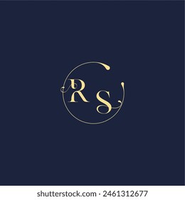 design for wedding RS circle monogram letter luxury gold