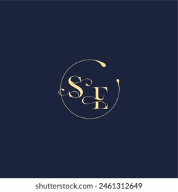 design for wedding SE circle monogram letter luxury gold