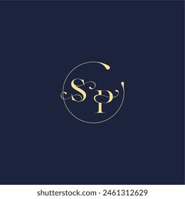 design for wedding SP circle monogram letter luxury gold