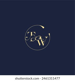 design for wedding TW circle monogram letter luxury gold