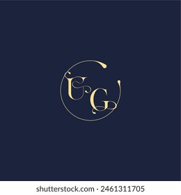 design for wedding UG circle monogram letter luxury gold