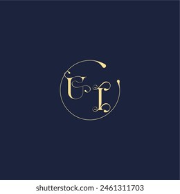 Design für Hochzeit UI Kreis Monogramm Buchstabe Luxus Gold