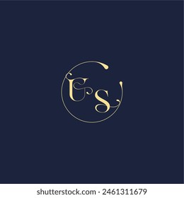 design for wedding US circle monogram letter luxury gold