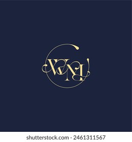 design for wedding WM circle monogram letter luxury gold
