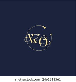 design for wedding WO circle monogram letter luxury gold