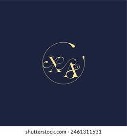 design for wedding XA circle monogram letter luxury gold
