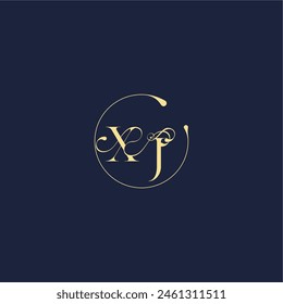 design for wedding XJ circle monogram letter luxury gold