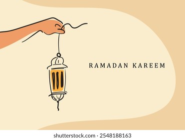 Design to welcome the month of Ramadan for Muslims, cheerful and colorful style, vector illustration.