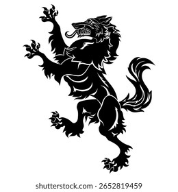 Design Werewolf and Celtic-Scandinavian style, isolated on white, vector illustration