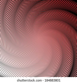 Design whirl motion illusion background. Abstract lines torsion backdrop. Vector-art illustration