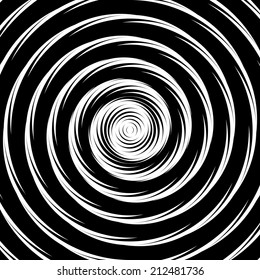 Design whirlpool movement illusion background. Abstract circle distortion geometric twisted backdrop. Vector-art illustration