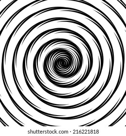 Design whirlpool movement illusion background. Abstract circle distortion geometric twisted backdrop. Vector-art illustration