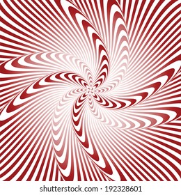 Design whirlpool movement illusion warped background. Abstract strip distortion twisted backdrop. Vector-art illustration