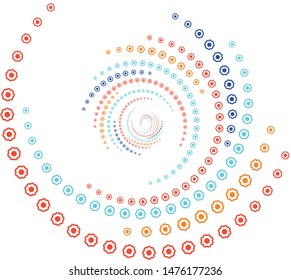 design whirlwind, abstract colorful swirl of flowers, flowers for kids
