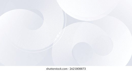 Design white background with white circle lines. Digital future technology modern simple design