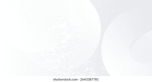 Diseño de fondo blanco con líneas de círculo blanco futuro digital arte moderno abstracto