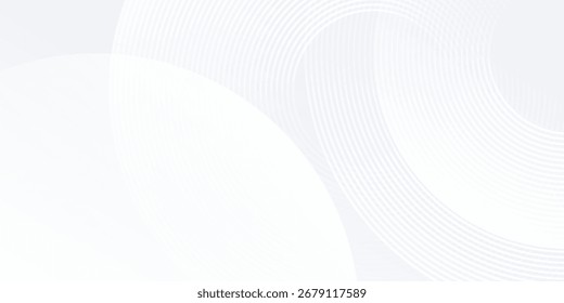Design white background with white circle lines. Digital future technology abstract