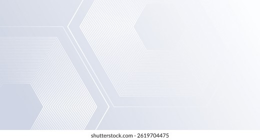 Diseño de fondo blanco con color degradado y artístico dinámico hexágono abstracto