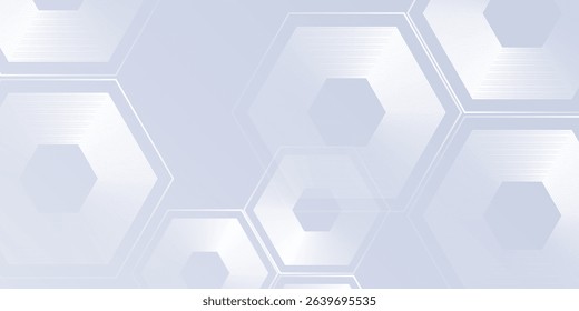 Design white background with gradient color and artistic dynamic hexagon abstract modern art simple