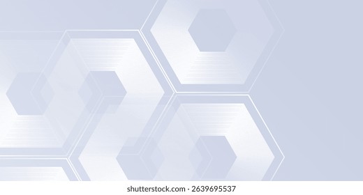 Design white background with gradient color and artistic dynamic hexagon abstract modern art