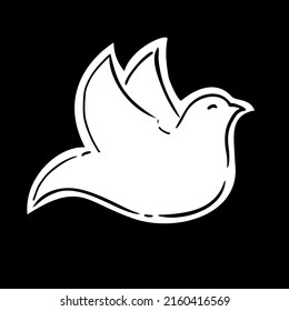 Design of white dove flying draw