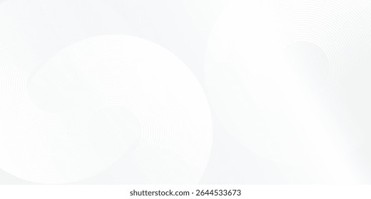 Diseño de líneas geométricas brillantes blancas sobre fondo gris. Círculo azul brillante moderno abstracto diseño simple moderno