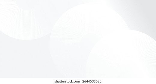 Design white glowing geometric lines on gray background. Modern shiny blue circle abstract modern simple