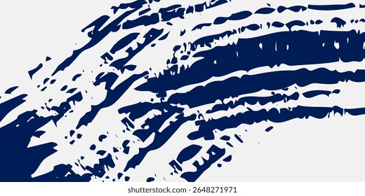 Design white grunge vector illustration. Hand drawn abstract color background frame set. Ink brush strokes mess blue modern