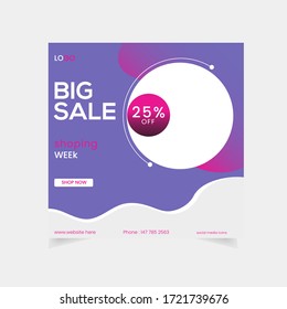 Design white square web banners for social media with place for photo Minimalistic abstract design  promo posters. Black Friday business offer template  Vector illustration EPS10  Elegant sale and dis