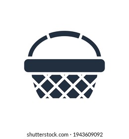 The design of the wicker basket spring glyph icon vector illustration, this vector is suitable for icons, logos, illustrations, stickers, books, covers, etc