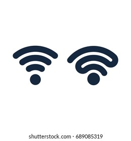 Design of wifi icons on white background. Isolated vector illustrations.