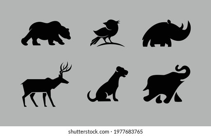 design wild animal silhouette collection