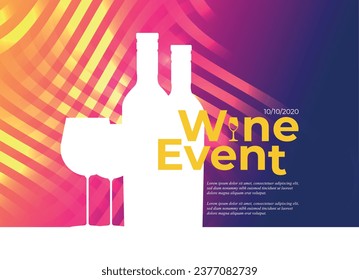 Design for wine event vector colorful background