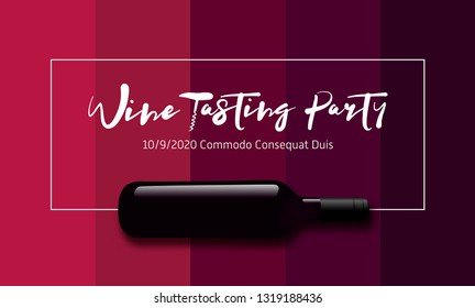 Design for wine events, parties, celebrations or presentations. Background wine colors with colored stripes. Elegant template with place for text. Idea with bottle of wine. Vector illustration