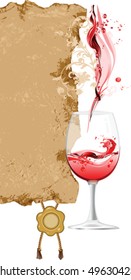 Design for wine list.  All elements and textures are individual objects. Vector illustration scale to any size.