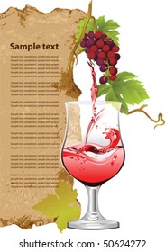 Design for wine list.  All elements and textures are individual objects. Vector illustration scale to any size.